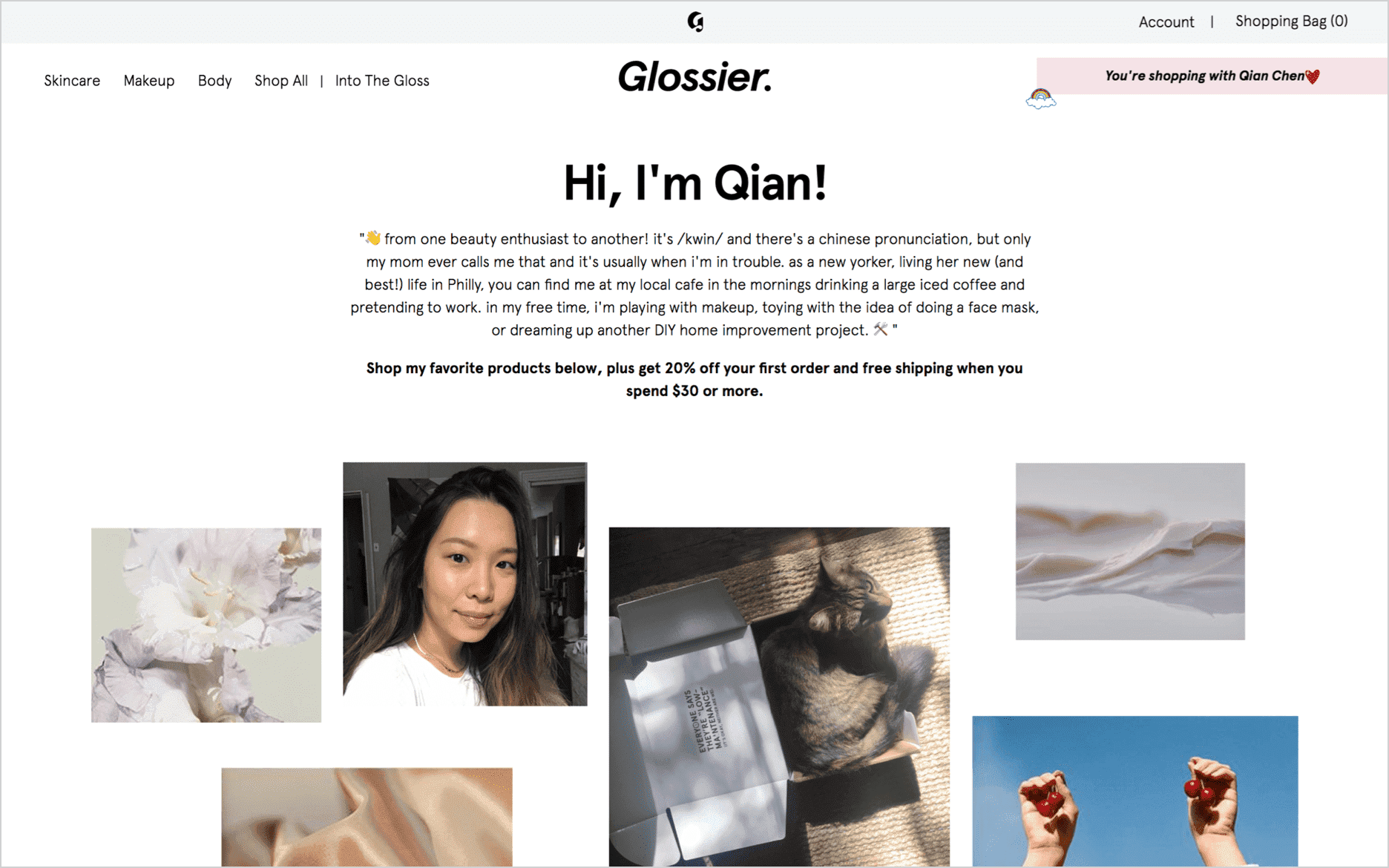 Glossier website
